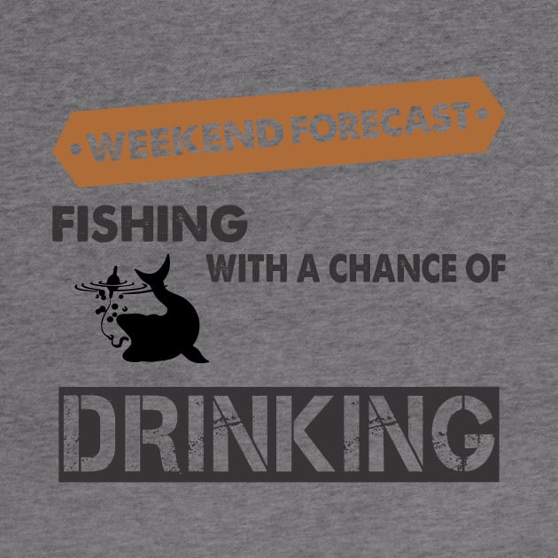 fishing with a chance of drinking by CreativeIkbar Prints